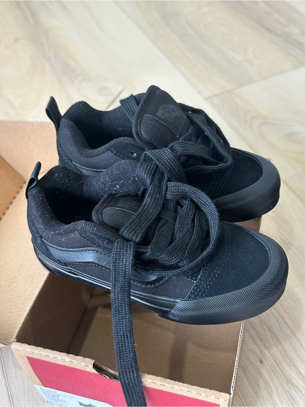 Vans Kids All-Black Low Top Skate Shoes